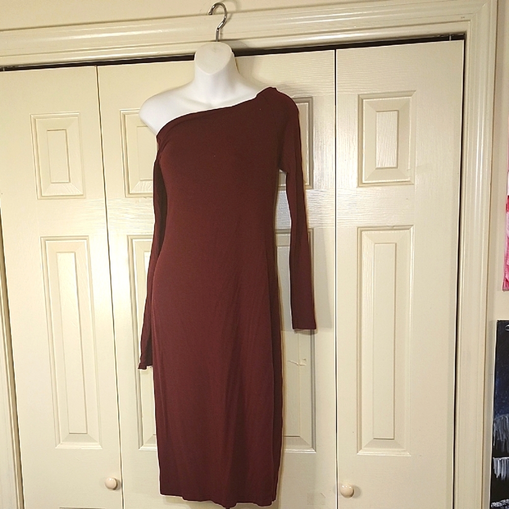 PattyBoutik Red Asymmetrical One Shoulder Dress